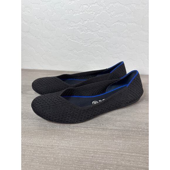 Rothys The Point Black Honeycomb Flats Size 10 Slip On Shoes Classic Retired - Picture 1 of 8
